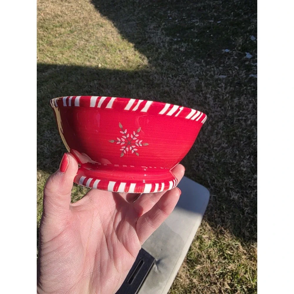 CHRISTMAS ~ TRACY PORTER ~ JOLLY OL' SNOWY SNOWMAN ~ (4) Footed CEREAL BOWLS EUC